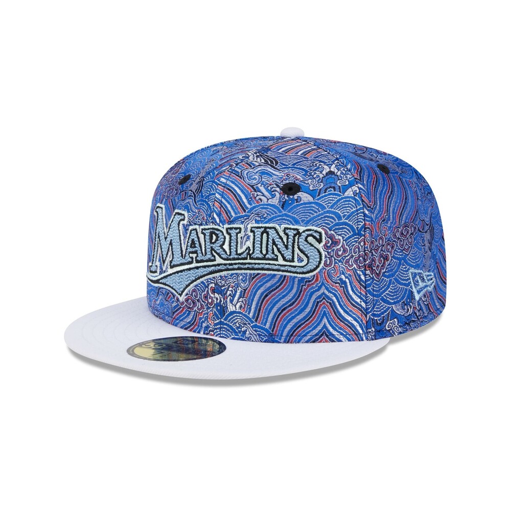 New Era Miami Marlins Wave Fill 59FIFTY Fitted Hat - Size 7 1/8